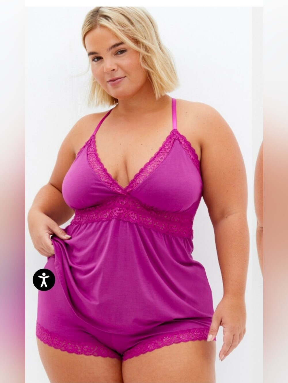 City Chic Fox and Royal Viva Short Cami Set - ceris Size 18